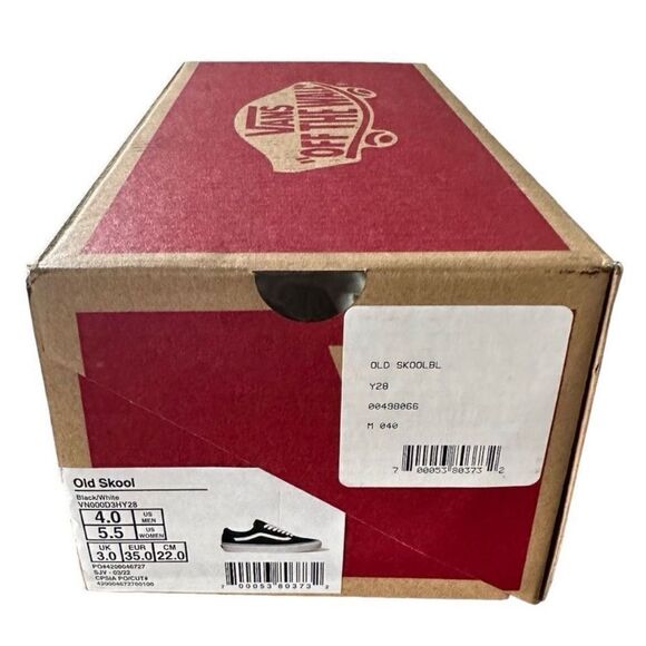 Vans Black and White Slip-On Sneakers Old Skool Black White Women 5.5 Men 4.0 - Picture 9 of 9